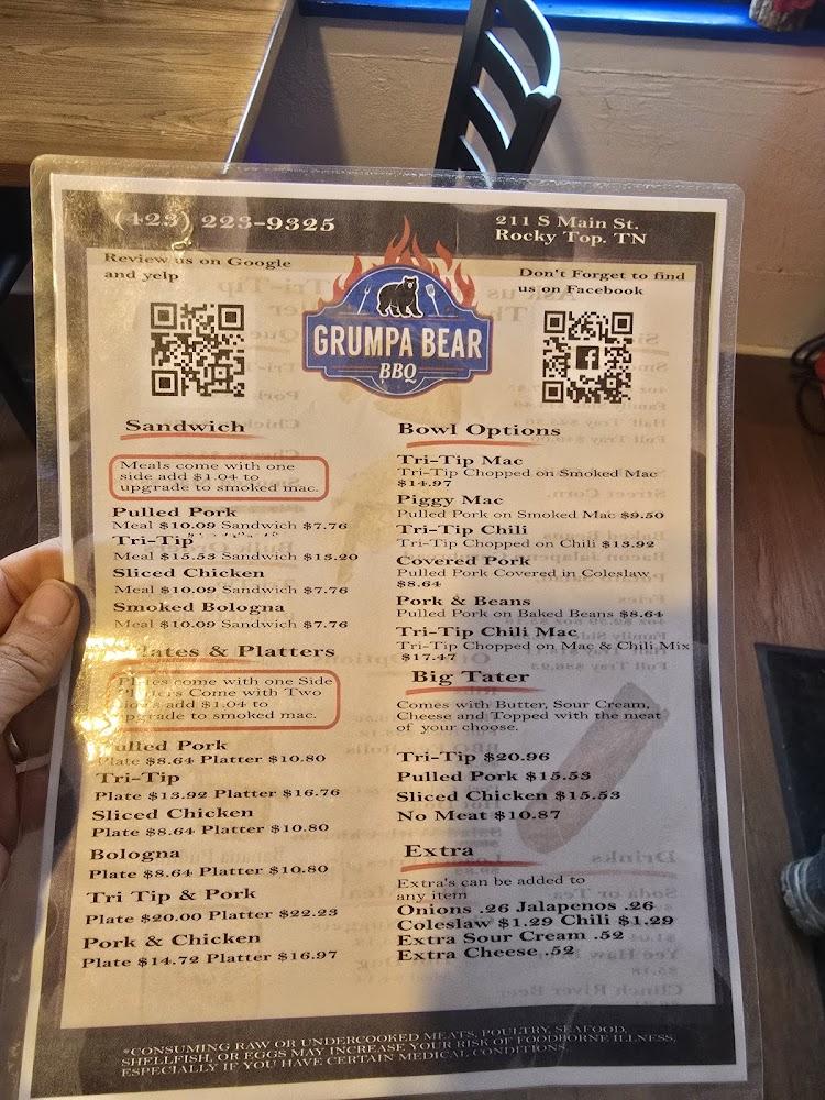Grumpa Bear BBQ Menu image 4